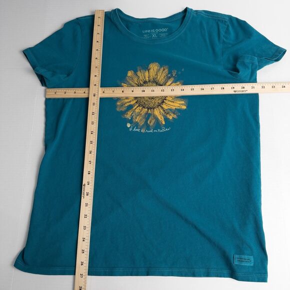 Life Is Good Scribbled Sunflower Womens XL Short Sleeve Crew Neck Crusher Tee - Picture 4 of 16